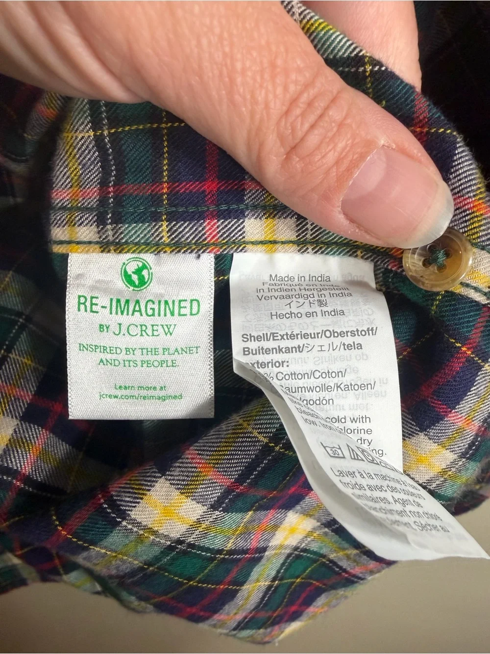 J.Crew Brushed Twill Plaid Button Down Flannel Shirt Men's M Classic Fit